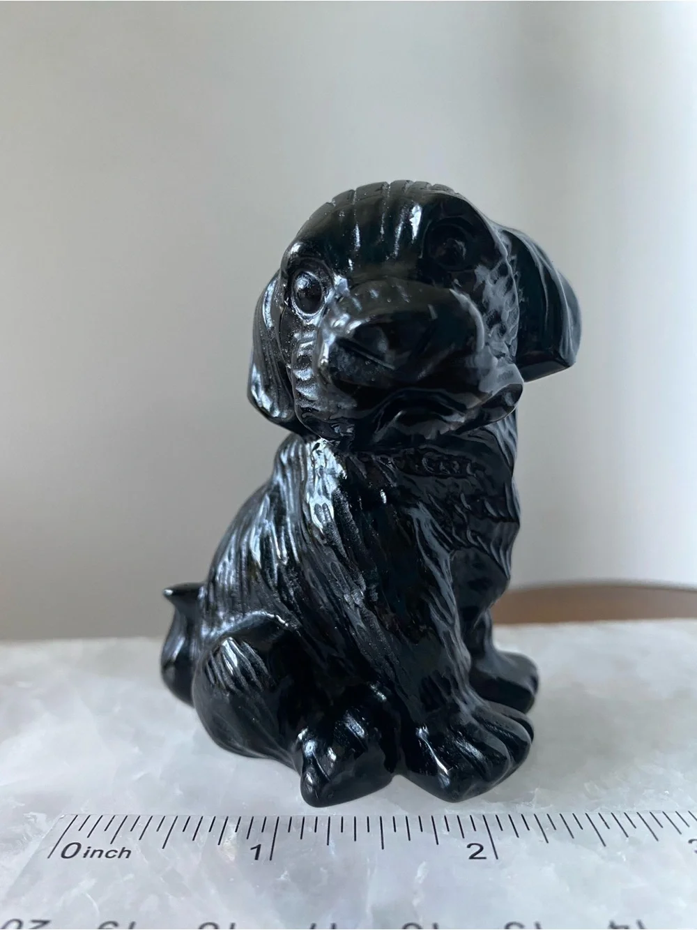 Black Obsidian Puppy Crystal Figurine - Picture 9 of 9